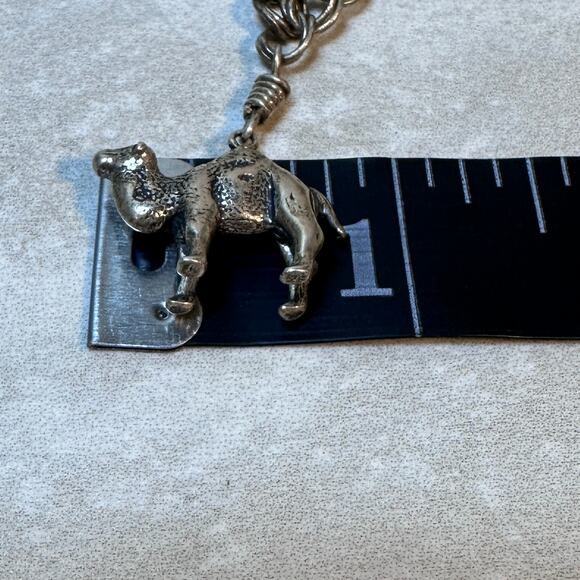 Vtg Sterling Silver Camel Palm Tree Charm Bracelet – Made in Italy, Stamped 925 - Picture 7 of 10